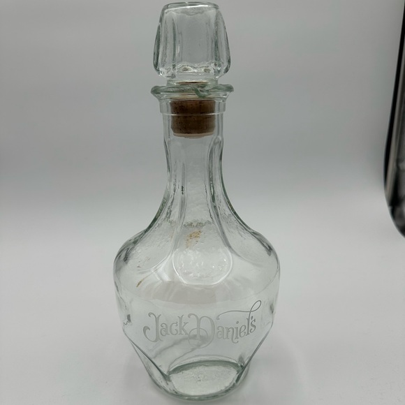 Vintage Belle of Lincoln Clear Glass Etched Jack Daniels Decanter - Picture 1 of 6